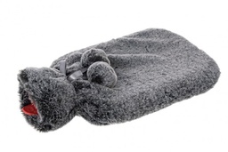 [S-B0925087] 6x Borsa Acqua Calda Pom Pom Antracite 2L