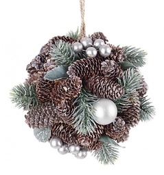 [S-B0933817] 6x Decorazione Sferica Astrid Argento  D140