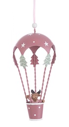 [S-B0935501] 6x Pendaglio Felicia Mongolfiera Renna Rosa