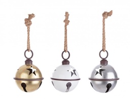 [S-B0933729] 6x Pendaglio Merry Star Bell Met M Ass3