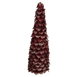[S-V6131580000] Albero Legno Amaranto Oro Pigna 15x15x38 cm