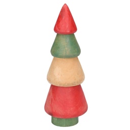 [S-V6083070000] Albero in Legno Naturale Rosso Verde 7x19,5 cm