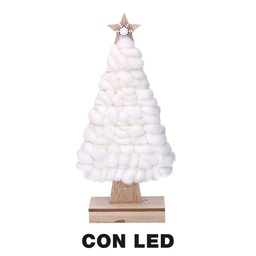 [S-V6317300000] Albero in legno tessuto con luci LED bianche 15x5x33 cm