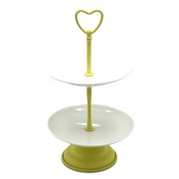 [S-V7017920000] Alzata metallo giallo a 2 piani cmø15h27