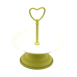 [S-V7017960000] Elegante Alzata in Metallo Giallo Ø15x17 cm