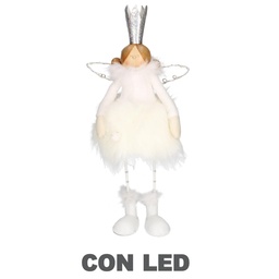 [S-V6116060000] Angelo Metallo Bianco con LED 13x13x21 cm