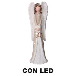 [S-V6332480000] Angelo in Resina LED Oro 22x15x66 cm