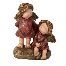 [S-V6327160000] Angelo in Resina Oro 23x14,5x27,5 cm