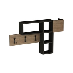 [96918] Appendiabiti da parete antracite e rovere Game  99.5x15xh61 cm