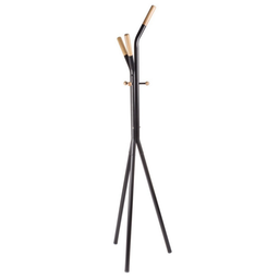 [S-B0731416] Appendiabiti moderno Alain in acciaio nero 178h cm