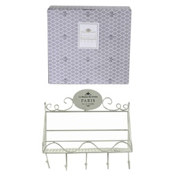 [S-V6214260000] Appendino Metallo Paris 5 Posti con Mensola 38,5x13h37
