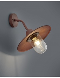 [S-TRIO201760124] Applique Ruggine con Diffusore Vetro IP44