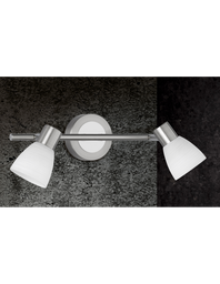 [S-TRIO871510207] Applique 2 Faretti Spot Led G9 Carico Nichel