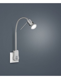 [S-TRIO899670107] Applique Braccio Flessibile con Spot GU10 Orientabile Laon Nichel Trio Lighting