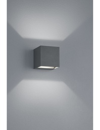 [S-TRIO226860242] Applique Cubo Antracite Doppia Luce Led Adaja IP54