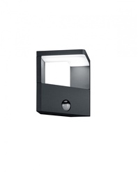 [S-TRIO221769142] Applique LED Ingresso Esterno Ganges Antracite con Sensore di Movimento