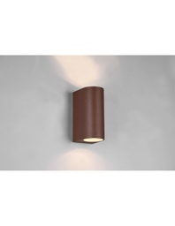 [S-TRIOR20026242] Applique Parete Cilindro Doppia Emissione GU10 Roya Ruggine IP44 Trio Lighting