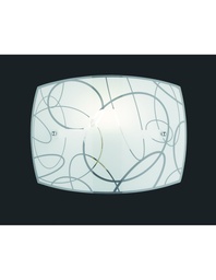 [S-TRIO204400101] Applique Rettangolare Spirelli 1xE27 Vetro Decorato Con Cerchi Trio Lighting