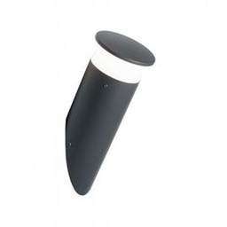 [S-SOV99160/16] Applique in alluminio pressofuso, diffusore in termoplastico opalino, 9W, 920 lumen, luce naturale, IP65 grafite
