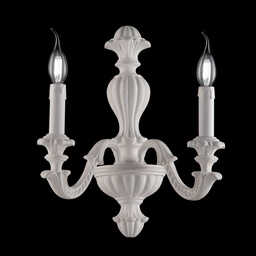 [S-BL180-AP2-BCO] Applique in legno Bianco shabby due luci 31x h40 cm
