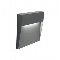 [S-SOV99154/16] Applique quadrata in alluminio pressofuso con diffusore satinato - 3W - 391 lumen - Luce naturale grafite