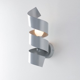 [S-BL141-AP1-GR] Applique spirale in ferro una luce Grigio 13x h28 cm