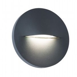 [S-SOV98201/16] Applique tonda in alluminio pressofuso con diffusore satinato - 3W, 340 lumen, luce calda bianco