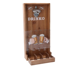 [S-V5961770000] Apribottiglie in legno naturale rettangolare 19x39,5x7,5 cm