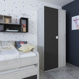 [S-FZ98705] Armadio 90x52x223h 2 ante bianco consumato antracite