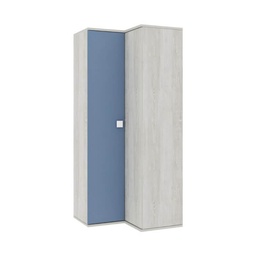 [S-FZ98615] Armadio 98x96x223h angolare bianco consumato celeste