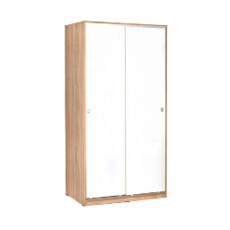 [99053] Armadio SWD4362024 con appendiabiti e ante scorrevoli bianco e rovere