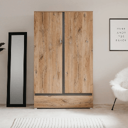 [S-FZ99082] Armadio Unna60A rovere antico due ante e cassetto