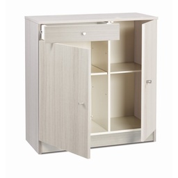 [S-O34200EUK] Armadio multiuso basso due ante un cassetto Eucalipto 77x34x h80 cm