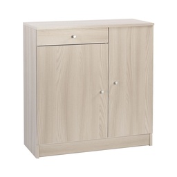 [S-O34200OLK] Armadio multiuso basso con due ante e un cassetto Olmo Chiaro 77x34x h80 cm