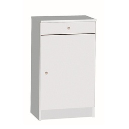 [S-O22200BIK] Armadio basso un anta un cassetto Bianco 46x34x h80 cm