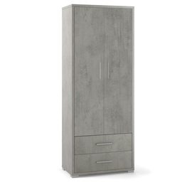 [S-ODB359CECEK] Armadio multiuso con due ante e due cassetti Beton Cemento 71x41x h182 cm