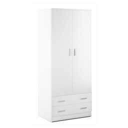 [S-A45600BIK] Armadio Multiuso Due Ante Due Cassetti Bianco 77x52x182 cm