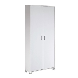 [S-A747BFBFK] Armadio Multiuso Slim Due Ante Otto Ripiani Bianco Cenere 83x29x h190 cm