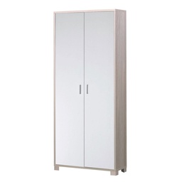 [S-O747OLBFK] Armadio multiuso slim con otto ripiani in legno Olmo Bianco 83x29x h190 cm