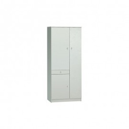 [S-A32300BIK] Armadio Multiuso Tre Ante Un Cassetto Bianco 77x34x h183 cm