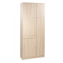 [S-O32300OLK] Armadio multiuso tre ante un cassetto Olmo Chiaro 77x34x h183 cm