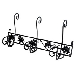 [S-V6527960000] Attaccapanni a muro metallo 3 posti nero toni 63x10x31 cm