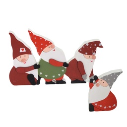 [S-V6329470000] Babbo Natale in Legno Rosso 12,8x5x8,5 cm