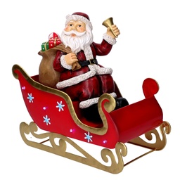 [S-V6160560000] Slitta rossa di Babbo Natale in metallo, dimensioni 32x17x29 cm