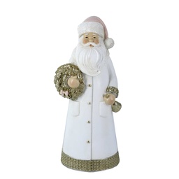 [S-V6321570000] Statuetta Babbo Natale Resina Bianco 11x8,5x25 cm