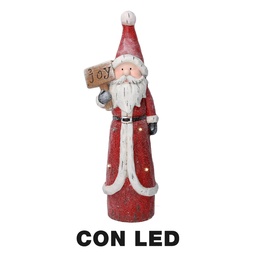 [S-V6332440000] Babbo Natale in Resina LED Rosso 19x14x55,5 cm