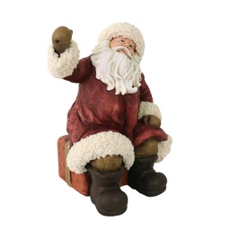 [S-V6327060000] Statuetta Babbo Natale in resina rossa 24,5x20,5x32,5 cm