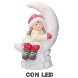 [S-V6152210000] Lampada Luna LED Bianca in Plastica per Bambini - Dimensioni 36,5x21x52 cm