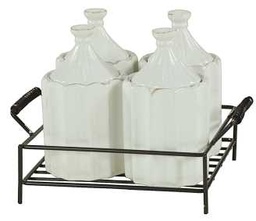 [S-V9171870000] Barattolo con piedistallo, set da 4 pezzi, 19,5 x 17 cm, altezza 14,5 cm