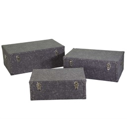 [S-V3823000000] Baule Vintage Ecopelle Grigio 50x80x30,5 cm